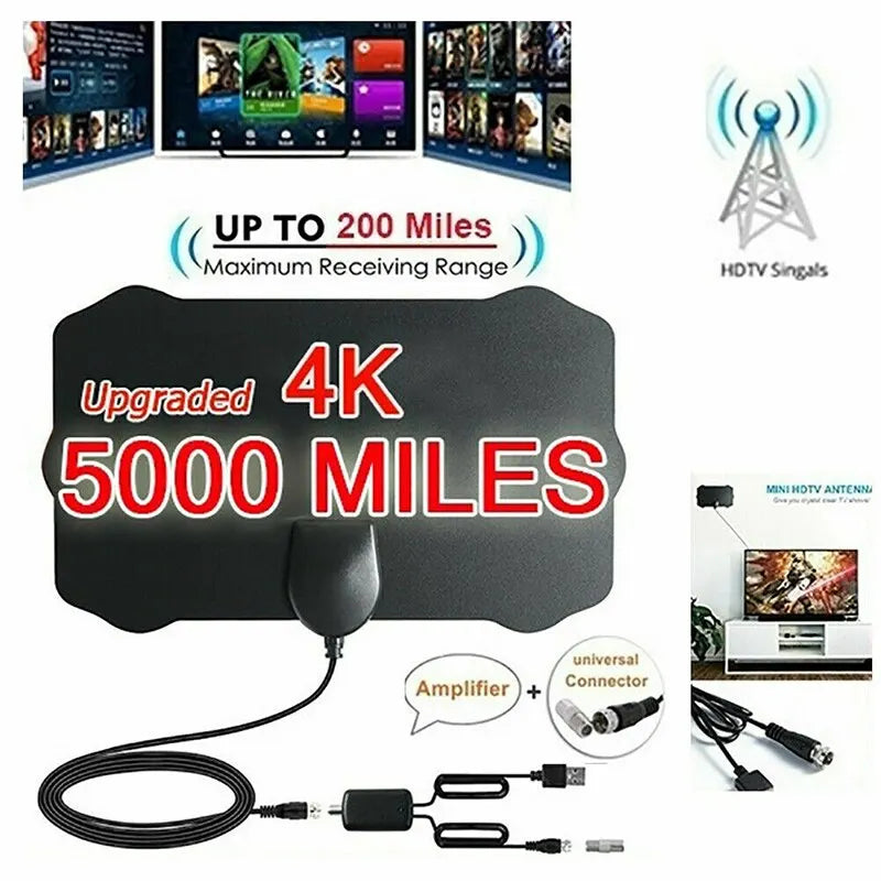 5000 Miles HD 8K 4K 1080P Indoor Digital TV Antenna 25DB HDTV Antena DVB-T DVB-T2 Cable TV Antena UHF VHF DTV Tv Antennas Aerial