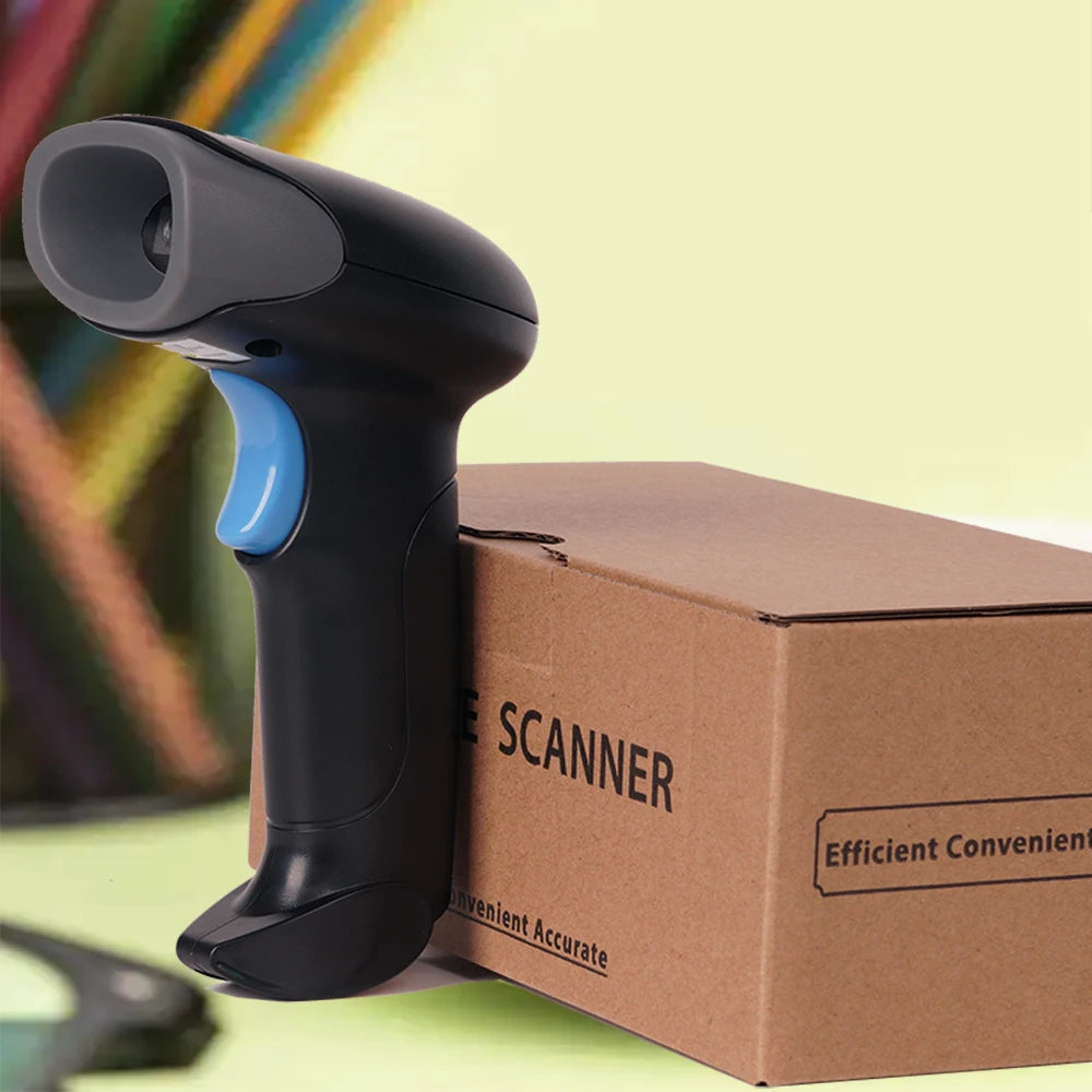 HBAPOS Wireless QR 1D 2D Barcode Scanner Wired Handheld Bar Codes Reader QR PDF417 for Supermarket Book Coffee Store