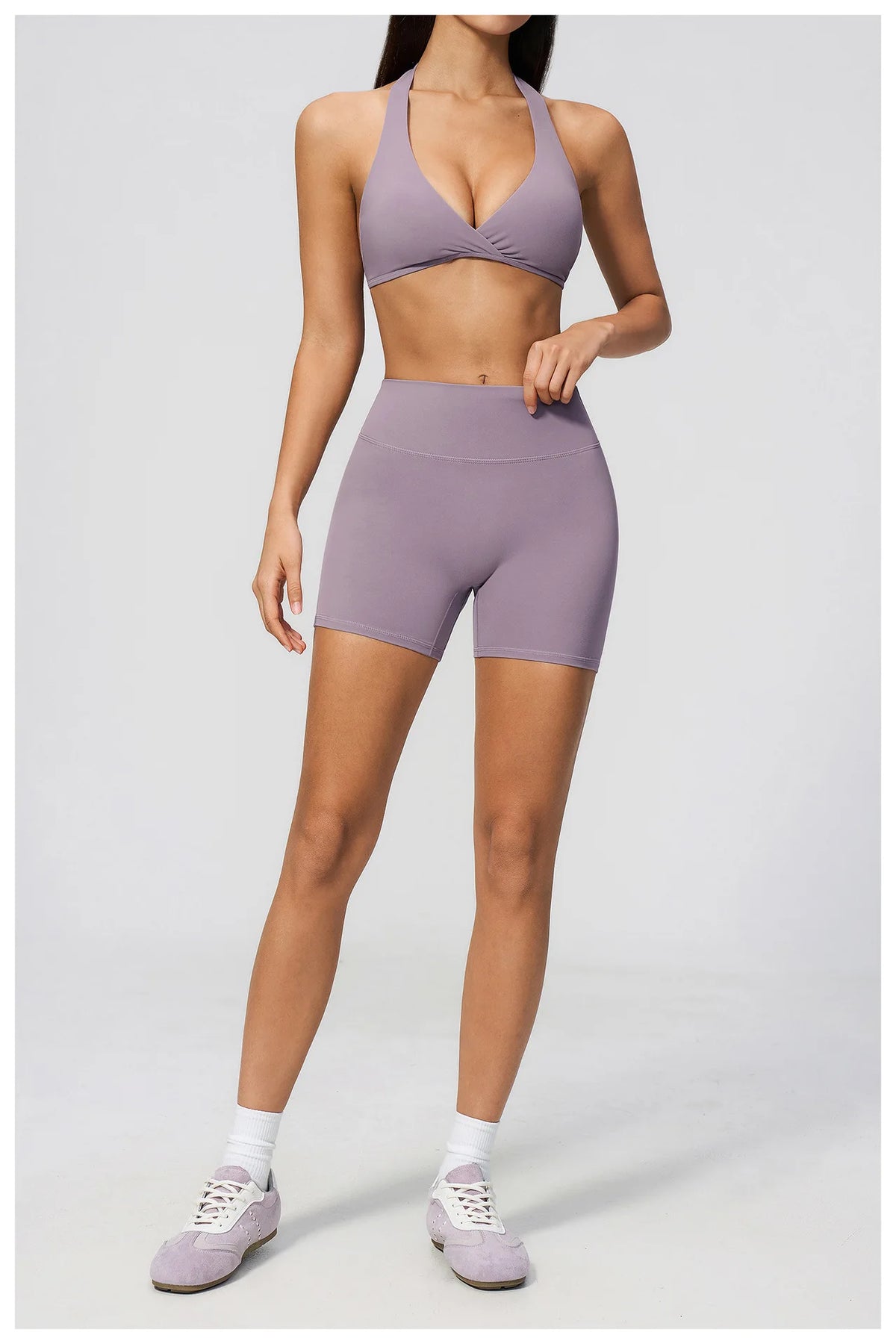 Women Tracksuits 2PCS Yoga Suit Gym Outfits Workout Clothing Deep V Workout Bra High Waist Butt Lift Pants Outdoors Sports Set
