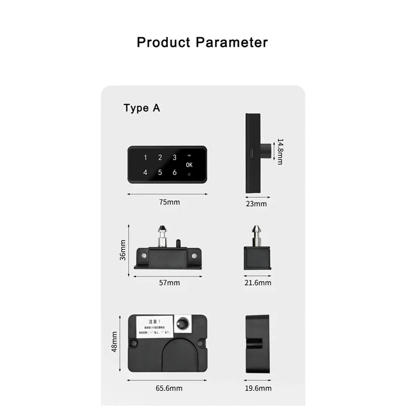 A99E-Electronic Induction Lock Smart Fingerprint Cabinet Lock,Drawer Password Lock,Cabinet Door Lock