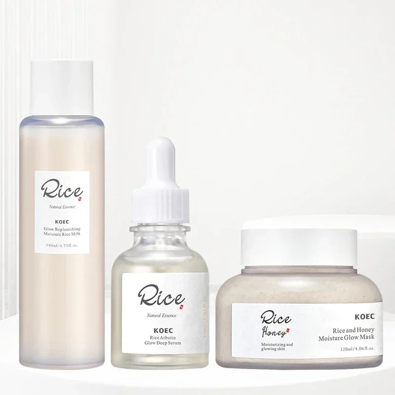 Korean Brand Rice And Honey Skincare Set For Women Oil Control Lifts, Firms, Effective Lightening Skin Care Face Cream Essence