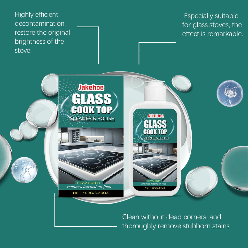 Glass Cooktop Cleaner Polish Ceramic Induction Stovetop Cleaning Burnt Food Remove Household Kitchen Glass Surface Stove Cleaner