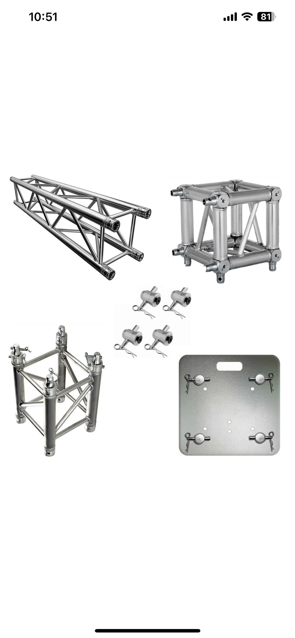 【Factory Wholesale】Aluminum Square Outdoor Event Truss System For Concert All Black Portable 200kg Load Capacity Truss For Hangi