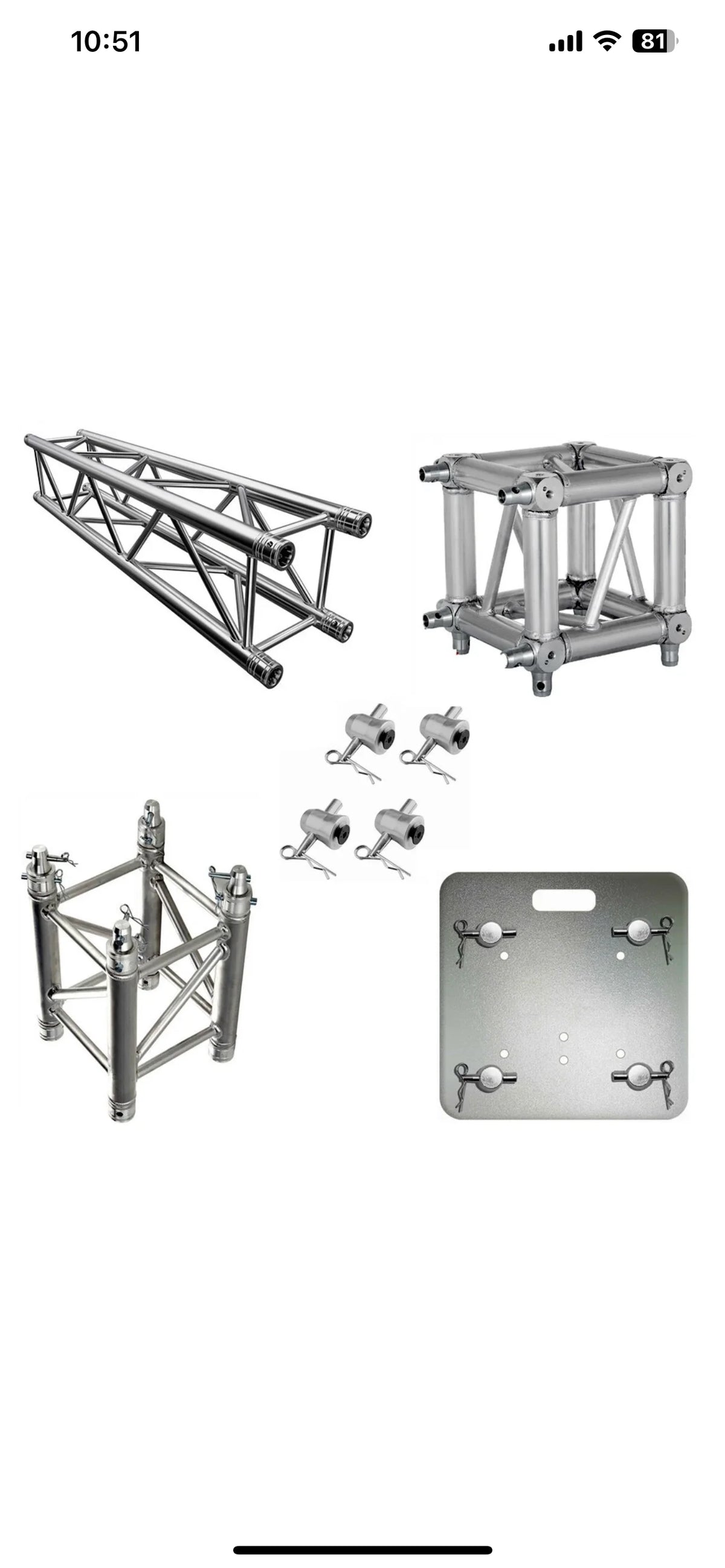 【Factory Wholesale】Aluminum Square Outdoor Event Truss System For Concert All Black Portable 200kg Load Capacity Truss For Hangi