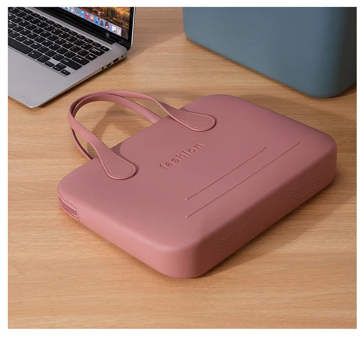 Morandi Colorful Computer Hand Bag Light Trendy 14 Inch Laptop Bag for Girls Student Portable EVA Waterproof Handbag