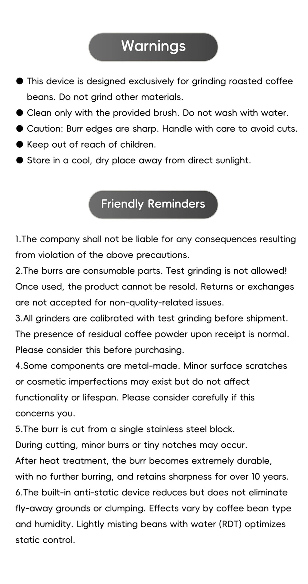 STARSEEKER E64 Electric Coffee Grinder 64MM Espresso Titanium Flat burr Stepless Fineness Adjustment Home Bean Grinder Black
