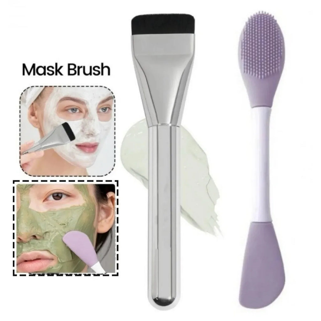2PCS Makeup Brush Set - Foundation Brush & Dual-Ended Mask Brush for Flawless Skin Care & Makeup Application
