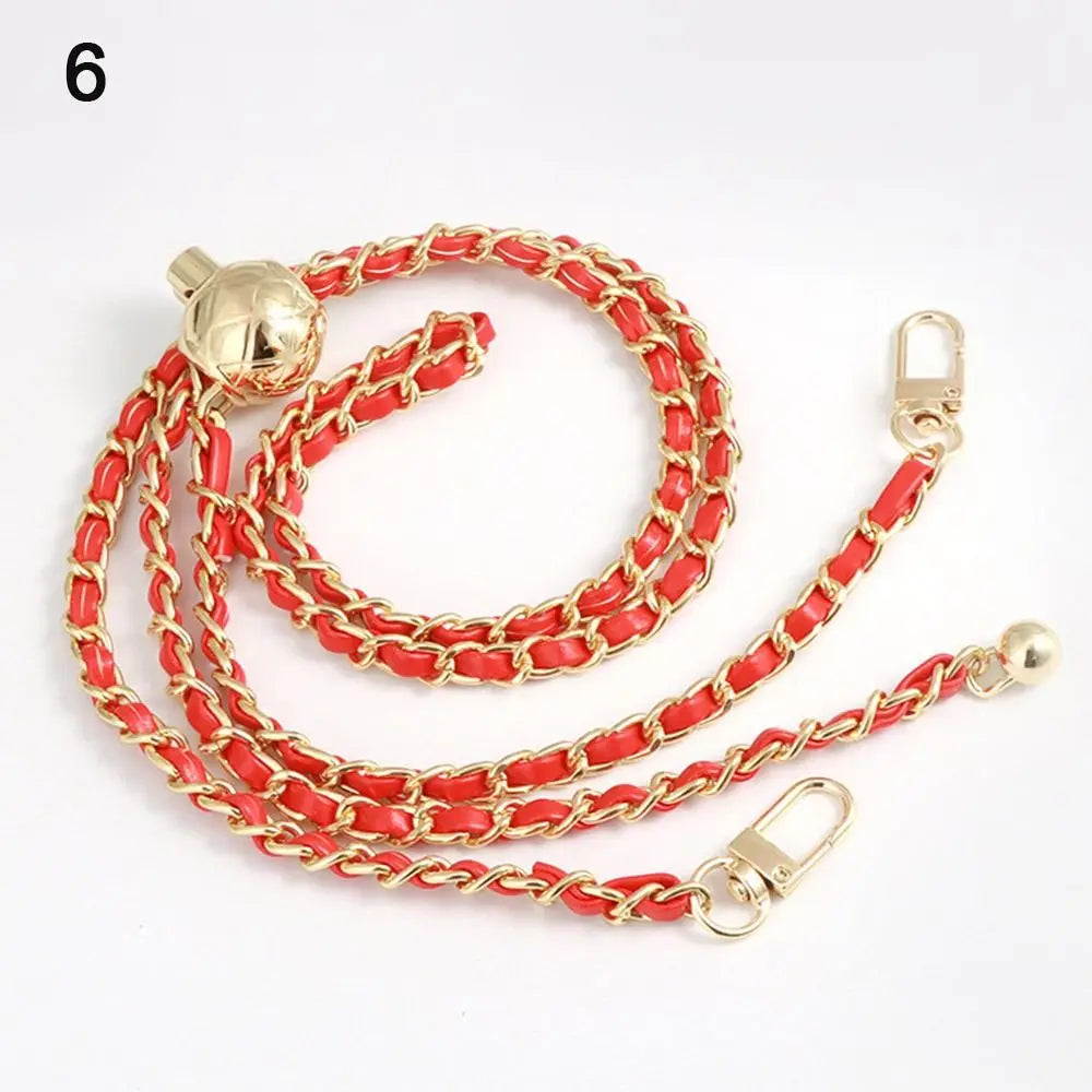 New Metal High-end Shoulder Strap Golden Balls Chain Adjustable Length Strap Replacement Shoulder Strap Non-fading Chain