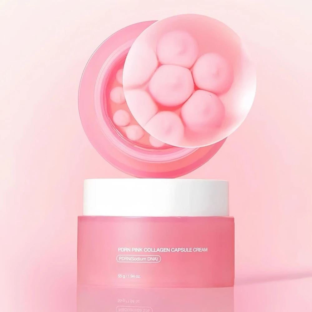 50g Collagen Infused Pink Capsule Cream Gentle Hydrate Facial Skin Alleviate Dryness Keep Skin Tender For Everyday Facial Care