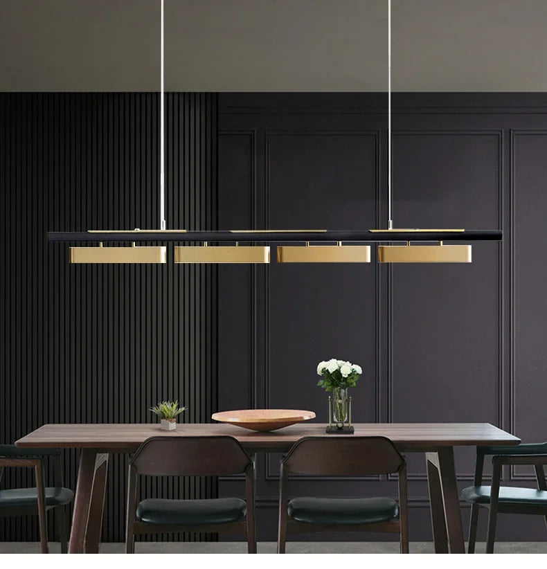 Modern LED Dining Table Chandeliers Minimalist Long Pendant Lights Living Room Coffee Desks Kitchen Home Indoor Lighting Fixture