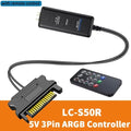 Coolcirc ARGB Controller 5V 3pin To SATA Power Supply Mini RGB Controller 3PIN Hub For Computer CPU Case Fan LED Light Radiator