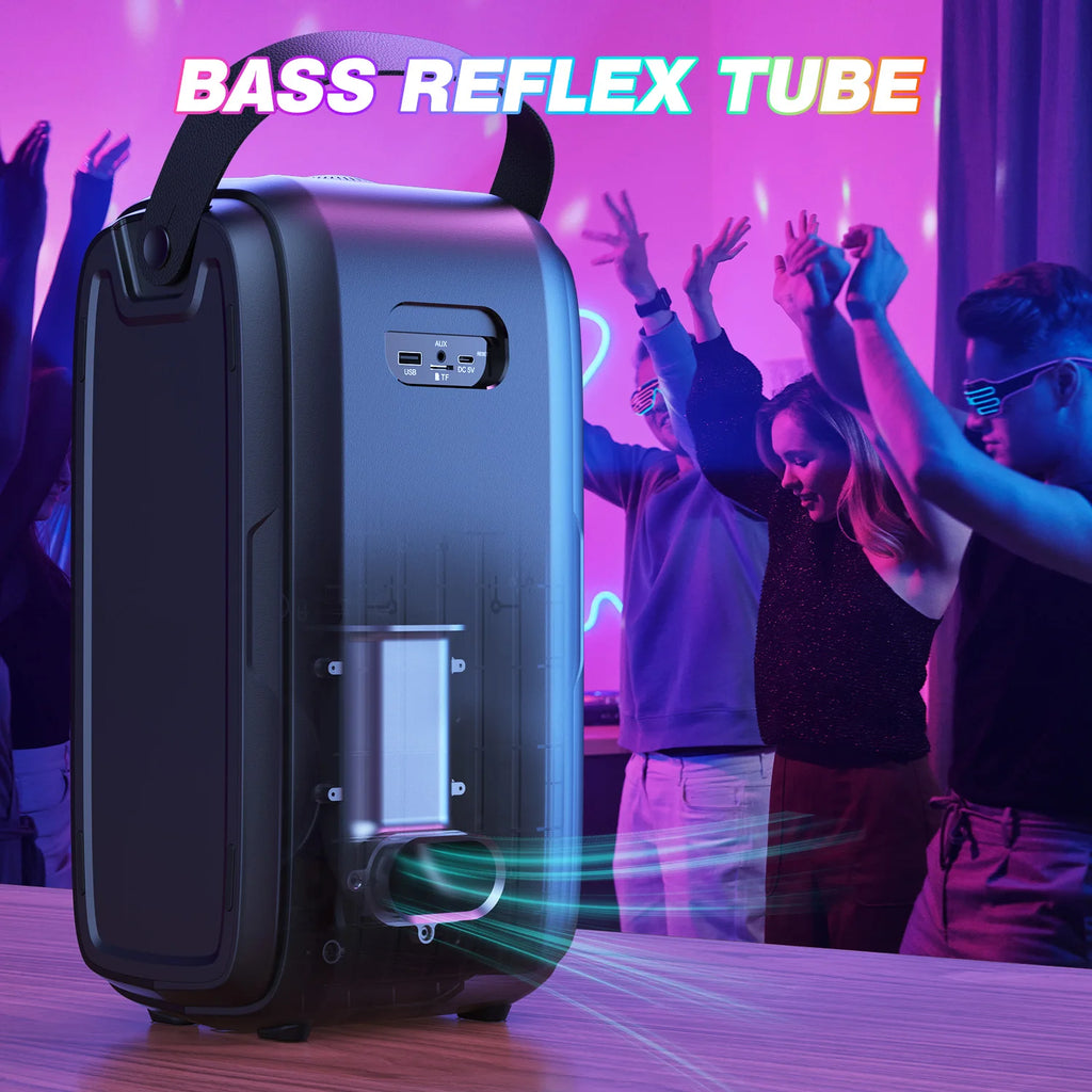 W-KING T9-2 Bluetooth Speaker 80W RMS 180W Peak 105dB Party Speaker with Microphone Deep Bass Portable Karaoke Speaker DSP RGB Lights