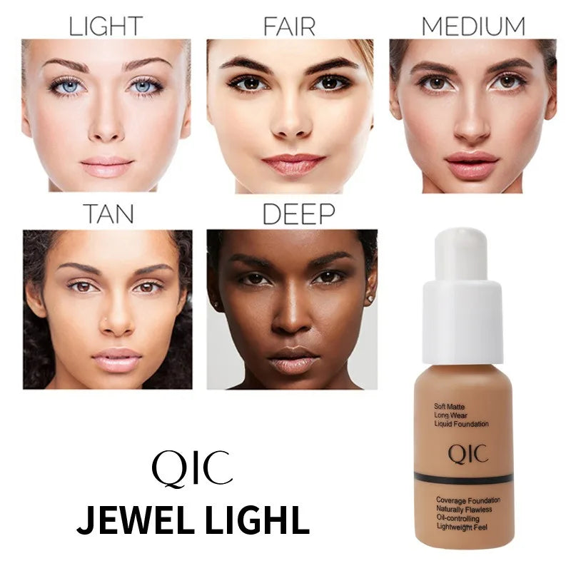 5 Colors Liquid Foundation Concealer Naturally Face Foundation Flawless Matte Oil-Control Waterproof Long Lasting 60g Optional