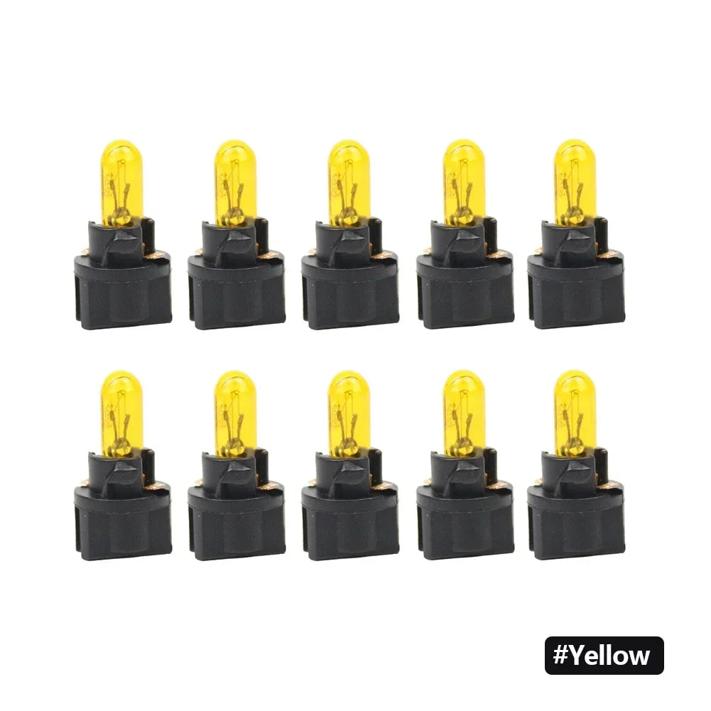 10Pcs T5 SMD LED Car Light Automobiles Light-emitting Diode Instrument Gauge Dashboard Light Bulbs Auto Interior Indicator Lamp