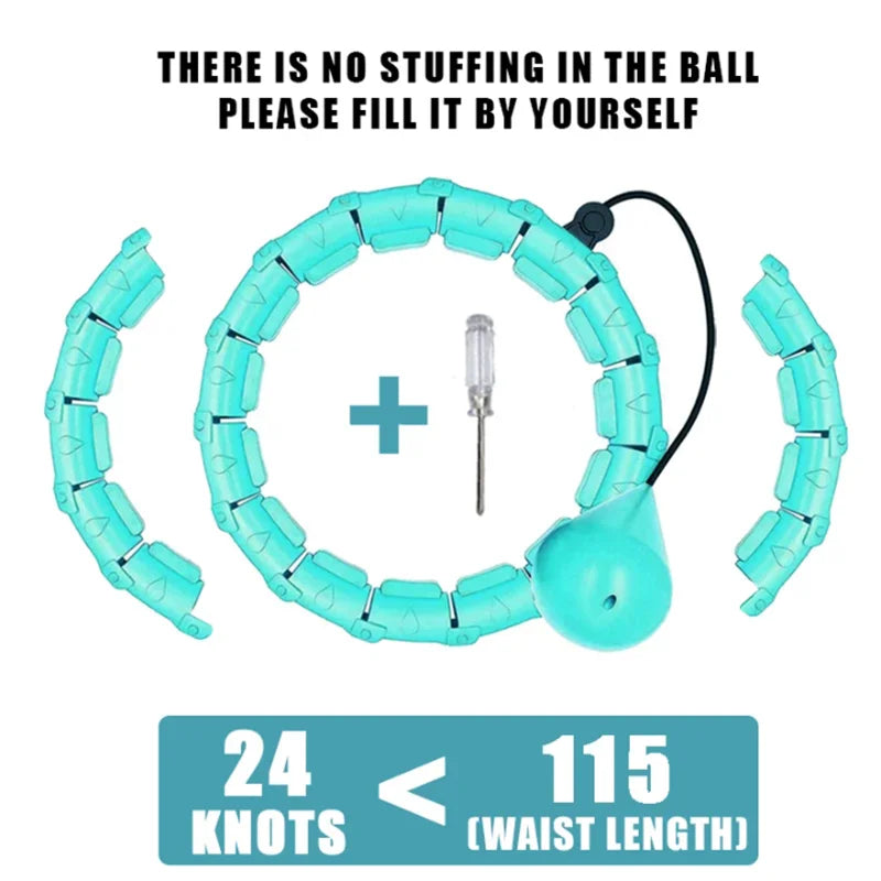 Weighted Exercise Hoop for Adults Weight Loss Knots Infinity Fitness Hoop With Extra Links 2 in 1 Adjustable and Detachable
