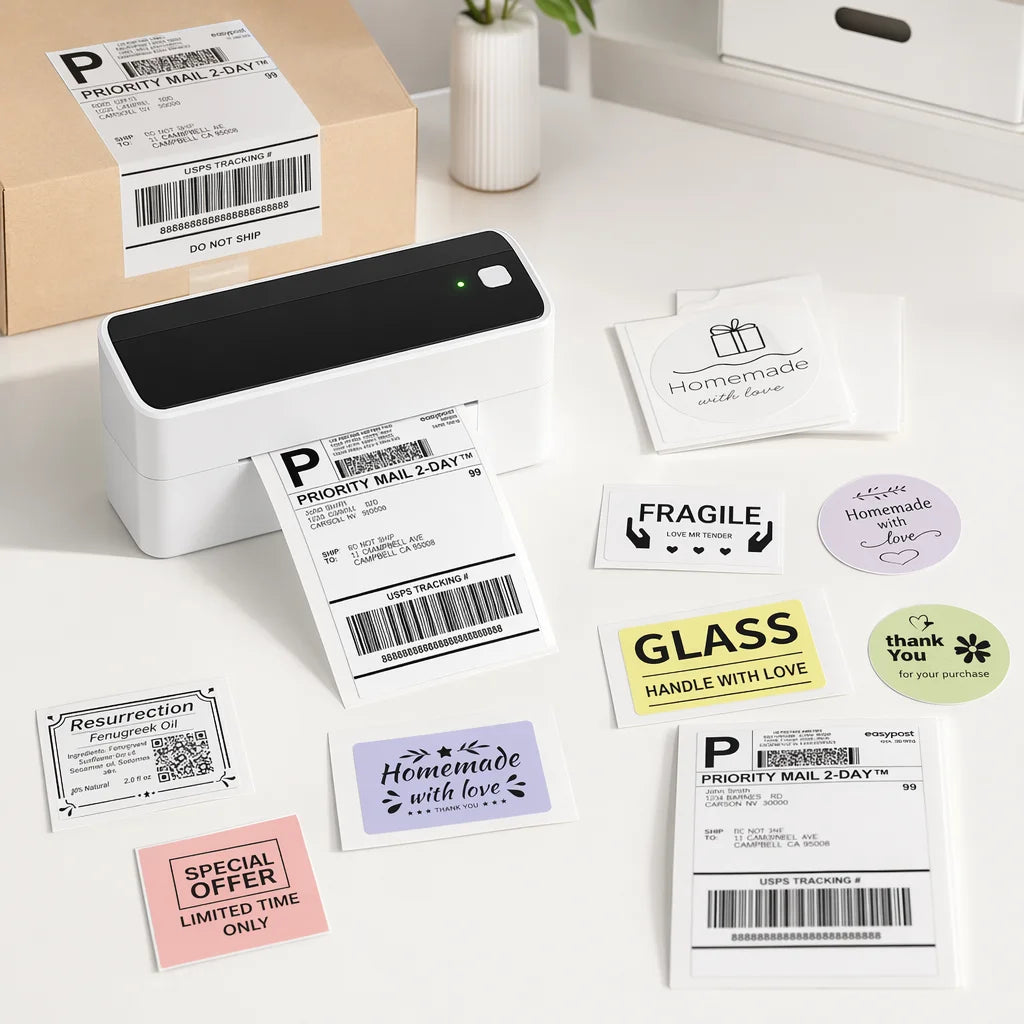241BT 4X6 Wireless Thermal Label Printer for Small Business, Bluetooth Labels Printers for Shipping Package,