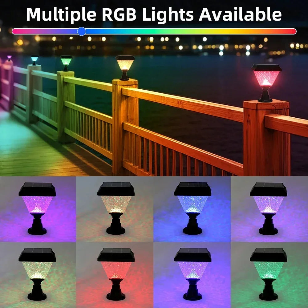 Outdoor Garden Solar Lights With Remote Control RGB Lights LED External Sunlight Lamp Garden Decoration Lighting Accessories