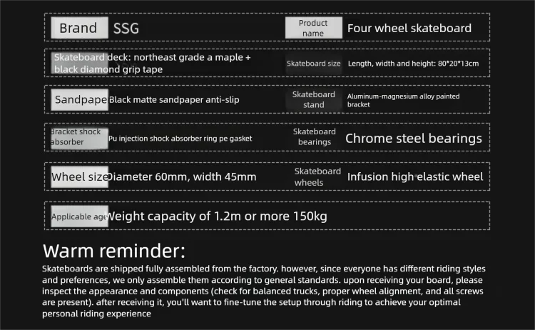 80CM Four Wheels Longboard Dancing Board Adult Street Riding Professional Beginner Freestyle Skateboard