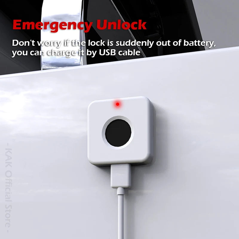 KAK Biometric Fingerprint Lock White Anti-theft Smart Drawer Lock 30x30mm Keyless Fingerprint Security Furniture Door Lock