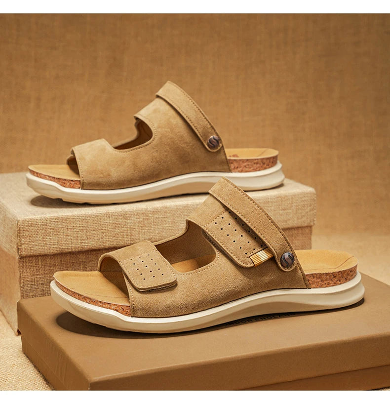 Men's high quality Casual sandals Summer breathable lightweight outdoor beach shoe Slip on walking Daily wear double-use sandals