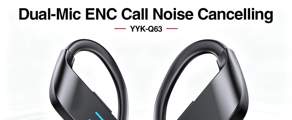Bluetooth V6.1 Earphones True Wireless Headphones with Mic Button Control Noise Reduction Earhooks Waterproof Headset for Sports