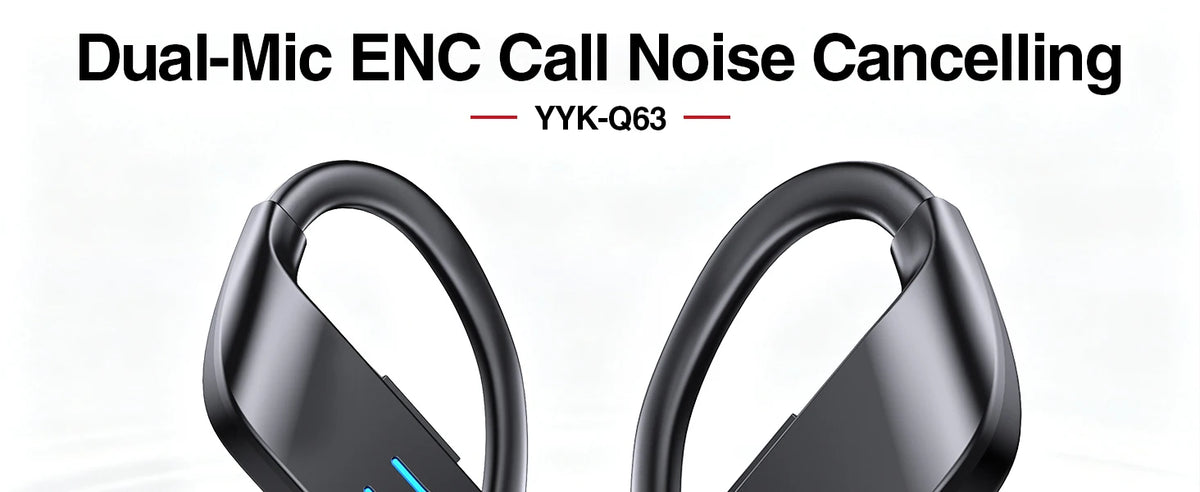 Bluetooth V6.1 Earphones True Wireless Headphones with Mic Button Control Noise Reduction Earhooks Waterproof Headset for Sports