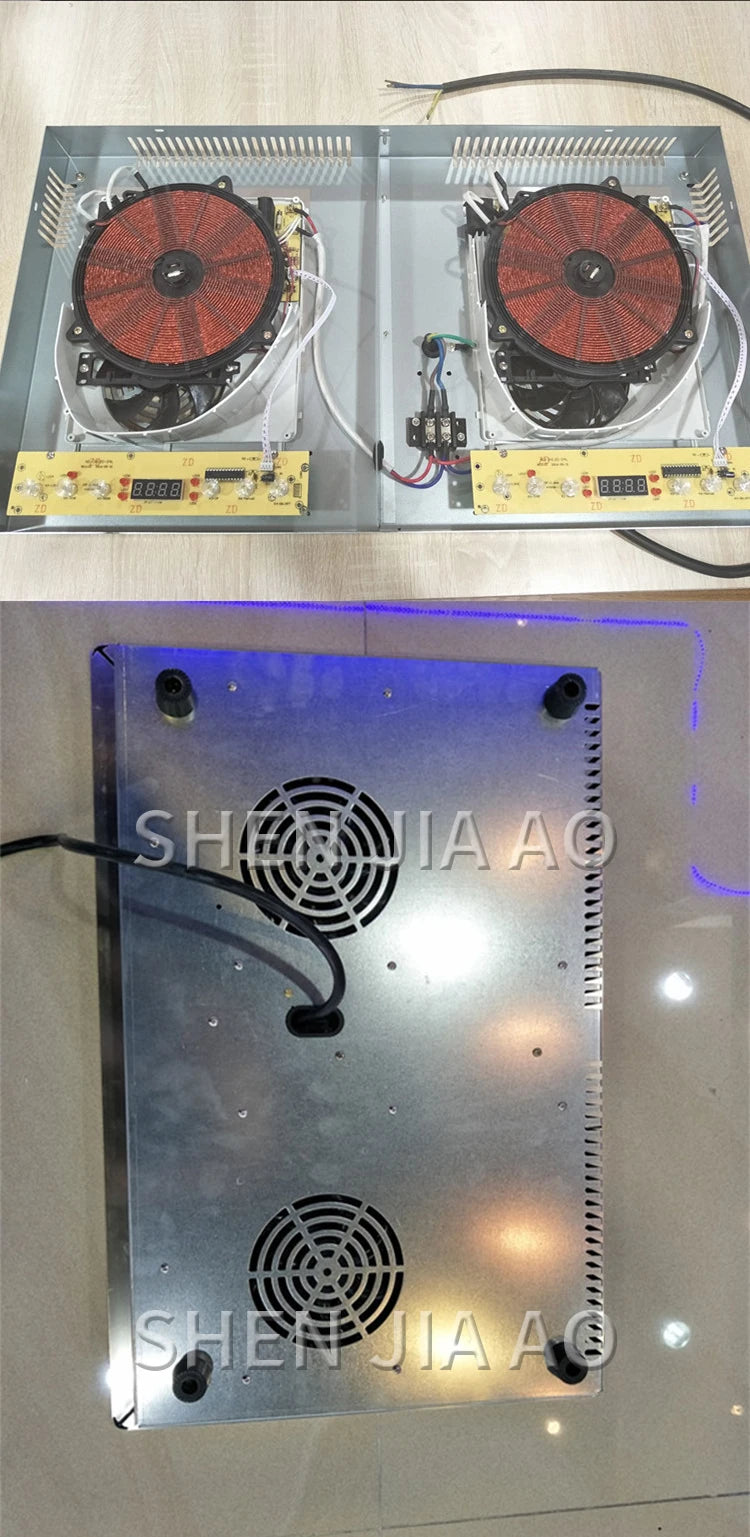 Kitchen 2 Rings Ceramic Cooker Induction Cooktop Double Electric Cooker Hob Heating Cooker Electric Stove Vertical Cooking Plate