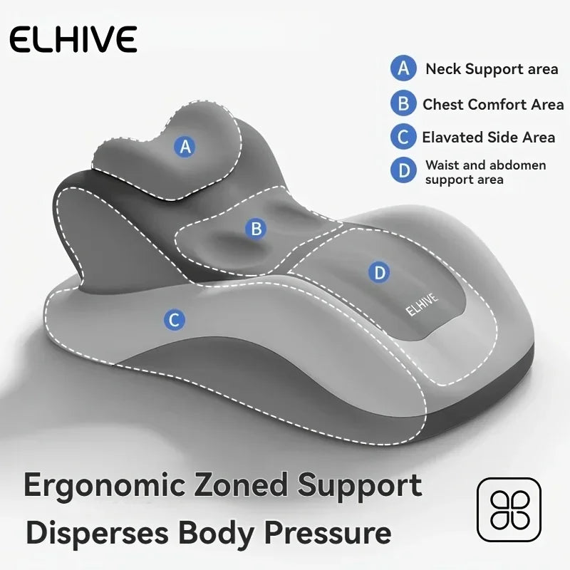 Adjustable Wedge Pillow, Ergonomic Prone Cushion Designed for Comfortable Phone Use And Gaming in Bed. Contoured Support