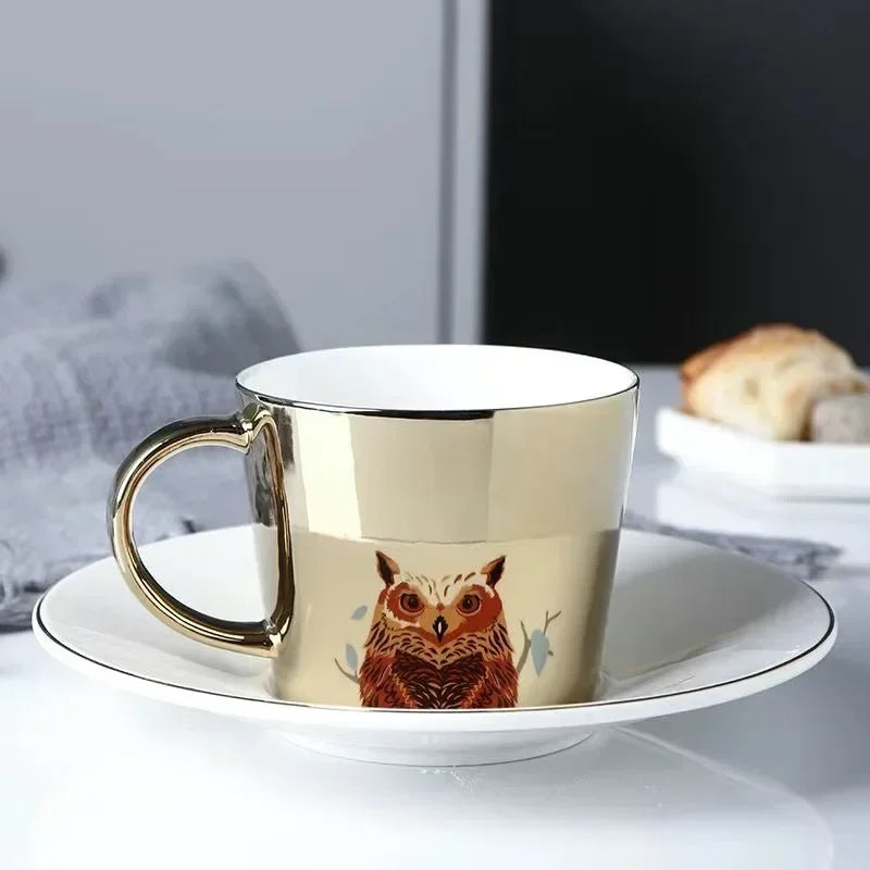New Dynamic Mirror Reflection Cup Mug 250~300ml Home Drinkware Creative Ceramic Anamorphic Cup Coffee Tea Set Interesting Gift