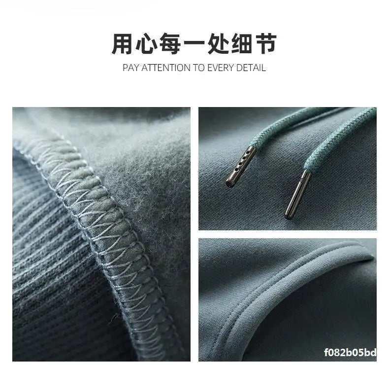 Korean Loose Turtleneck Men's Hooded 2025 New Spring and Autumn Trendy Velvet Jacket