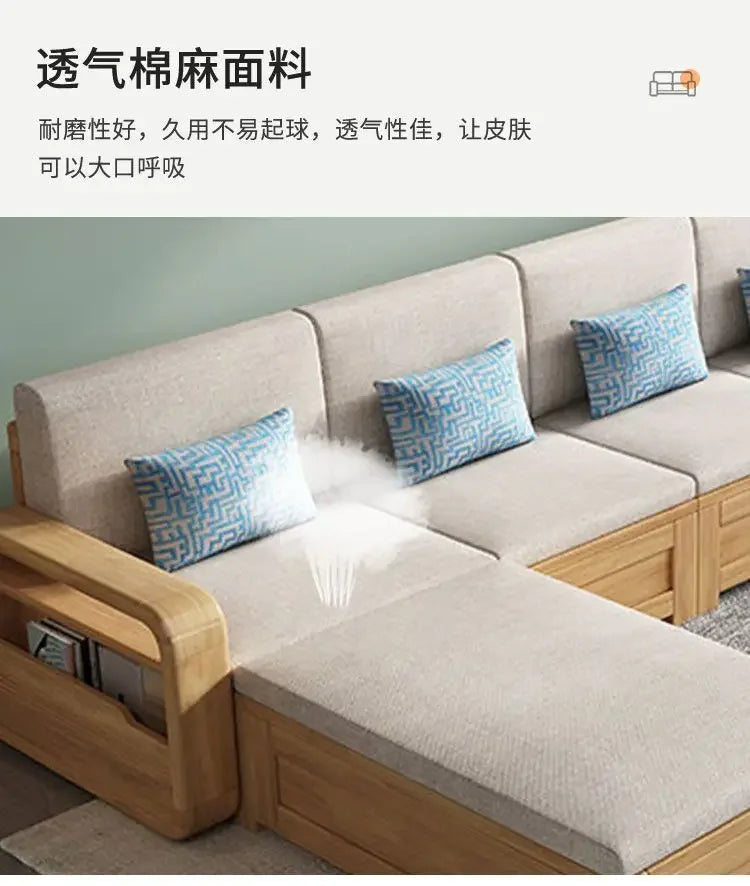 B182 Wood Storage Living Room Sofas Designer Sectional  Nordic Luxury Living Room Sofas Lounges Modern Banken Woonkamer Furnitur
