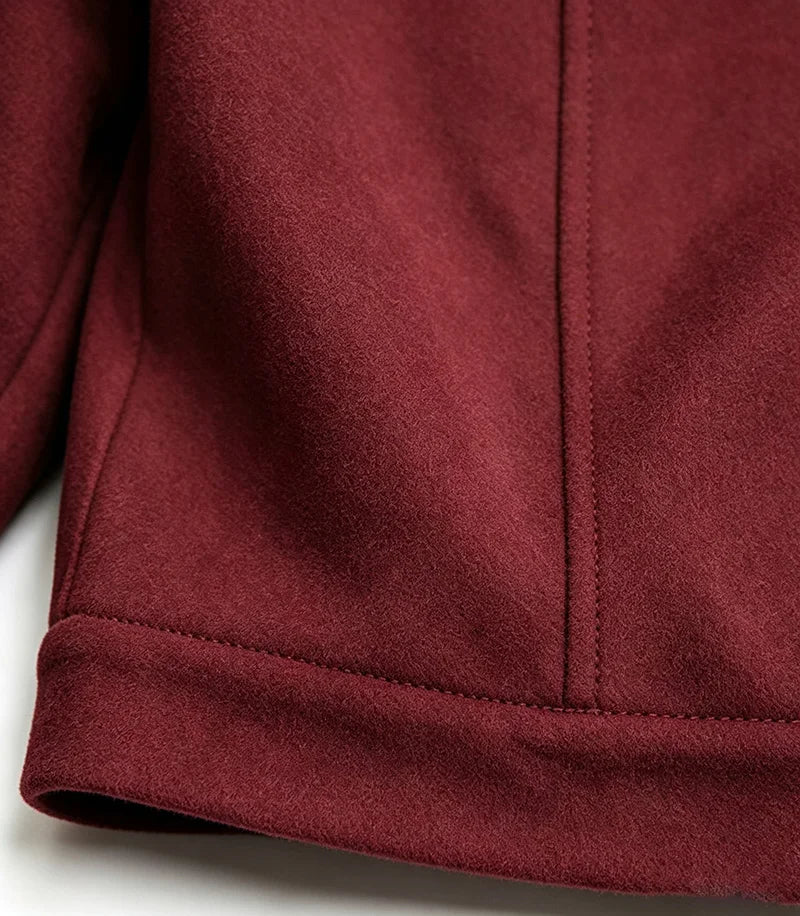 Men Loose Short Shacket Soft Brushed Fabric Autumn Winter Business Daily Casual Fake Decor Chest Flap Lapel Fashion Outer Jacket