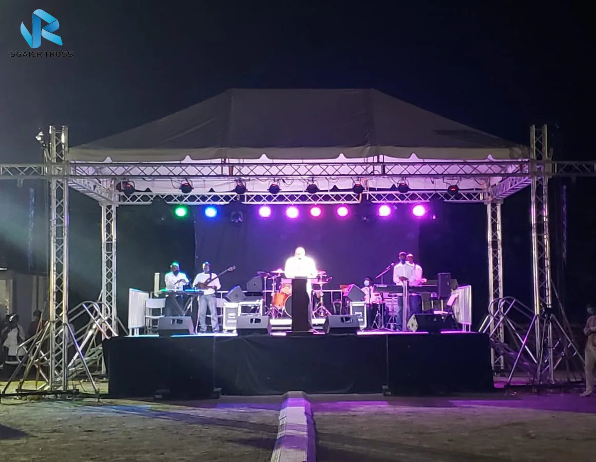 Outdoor Event Band Show Lighting Aluminum Stage Truss With Tent Roof