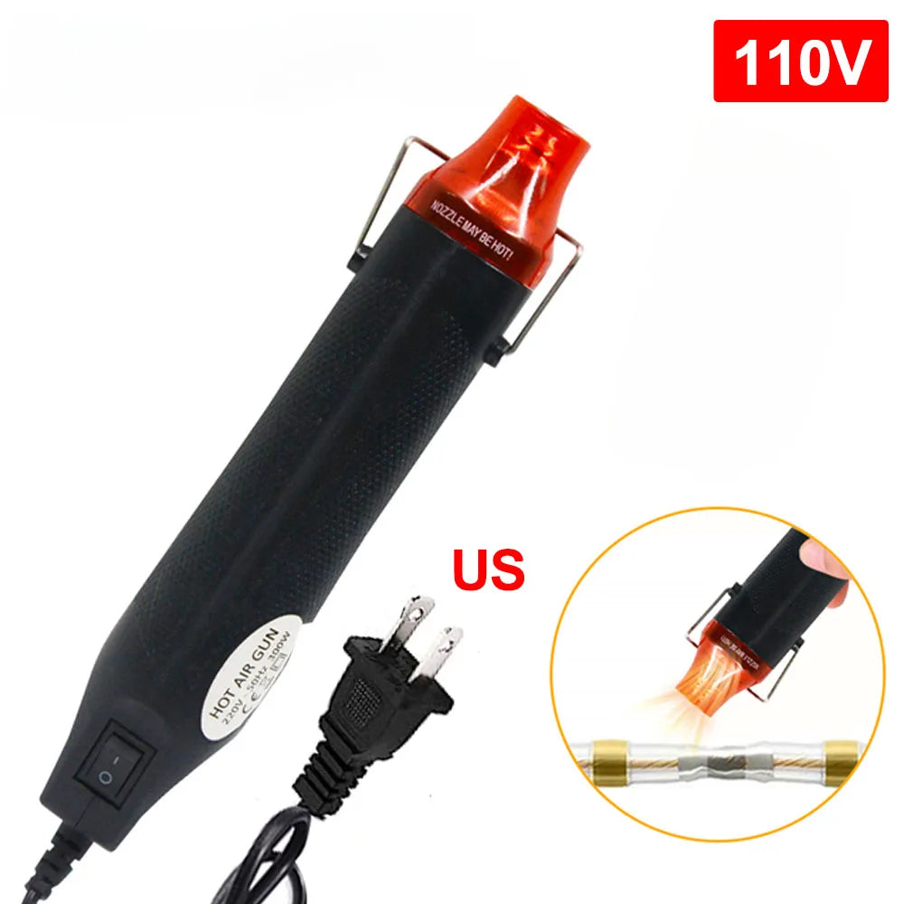 220/110V Hot Air Gun DIY Tool Heat Electric Power Tool Mini Soldering Temperature Crafts Blower with Supporting Seat Shrink