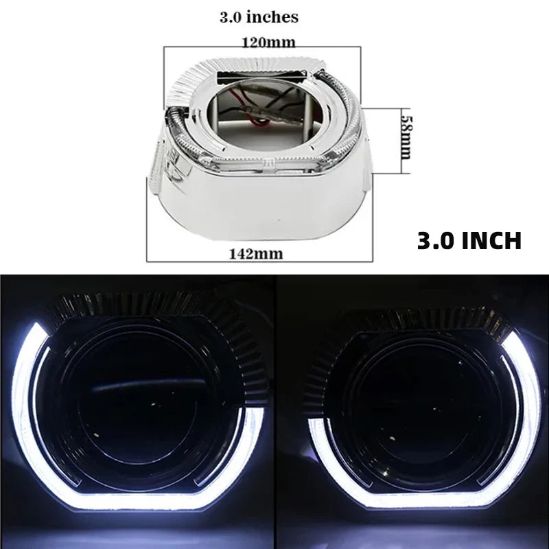 SANVI 110W F50 3.0 Bi LED Lenses with LED Angel Eyes Shrouds for Headlights Hella G5 3R Projector LHD RHD Car Light Retrofit