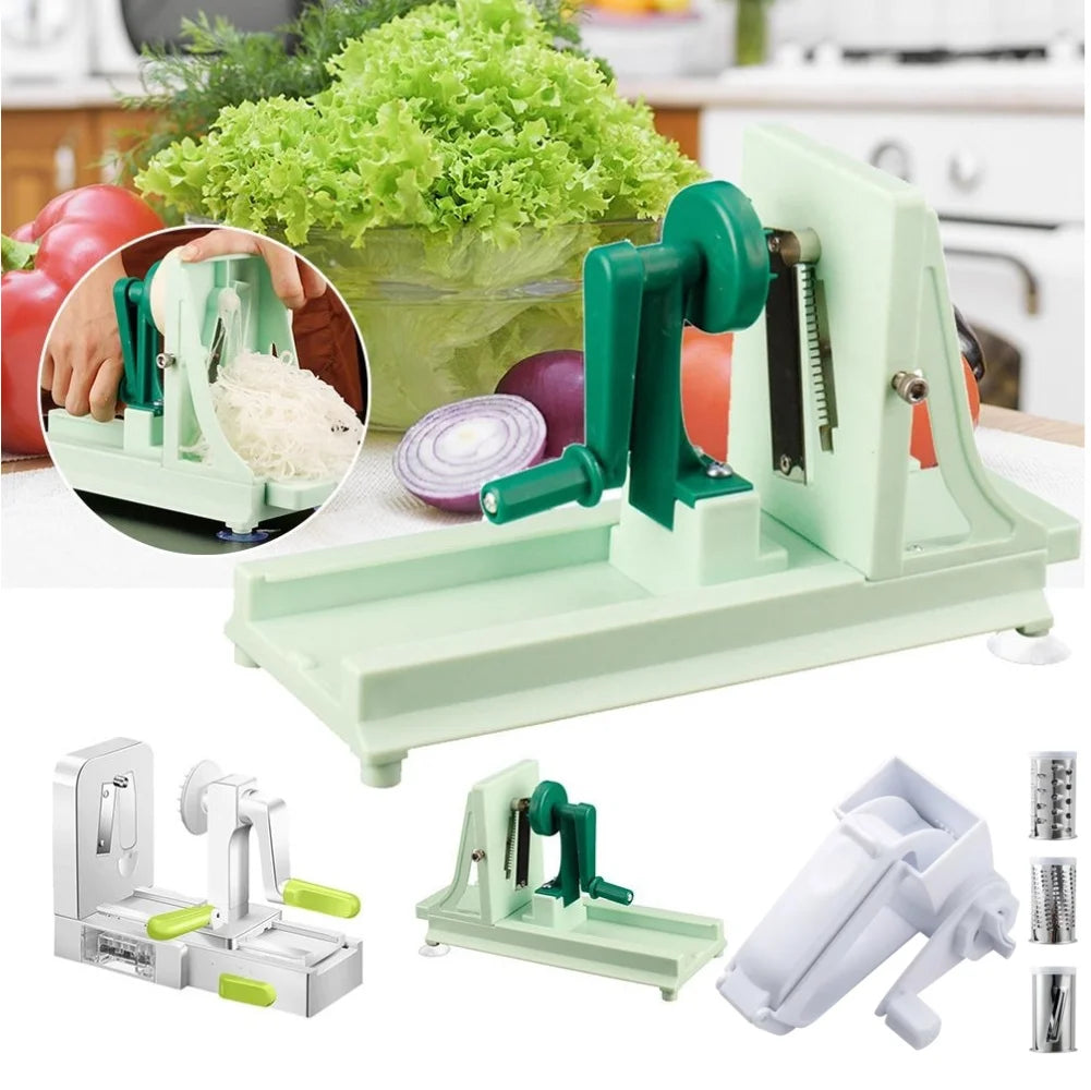 Manual Vegetable Spiral Slicer Multifunctional Vegetable Cutter Kitchen Tools Heavy Duty Veggie Spiralizer Kitchen Gadgets Tools
