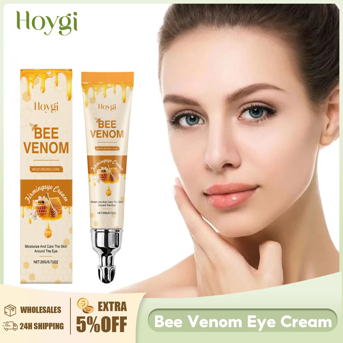 Bee Venom Eyes Cream Massage Under Eyes Dark Circles Remove Reduce Eye Fine Lines Increase Elasticity Moisturizing Eye Skin Care