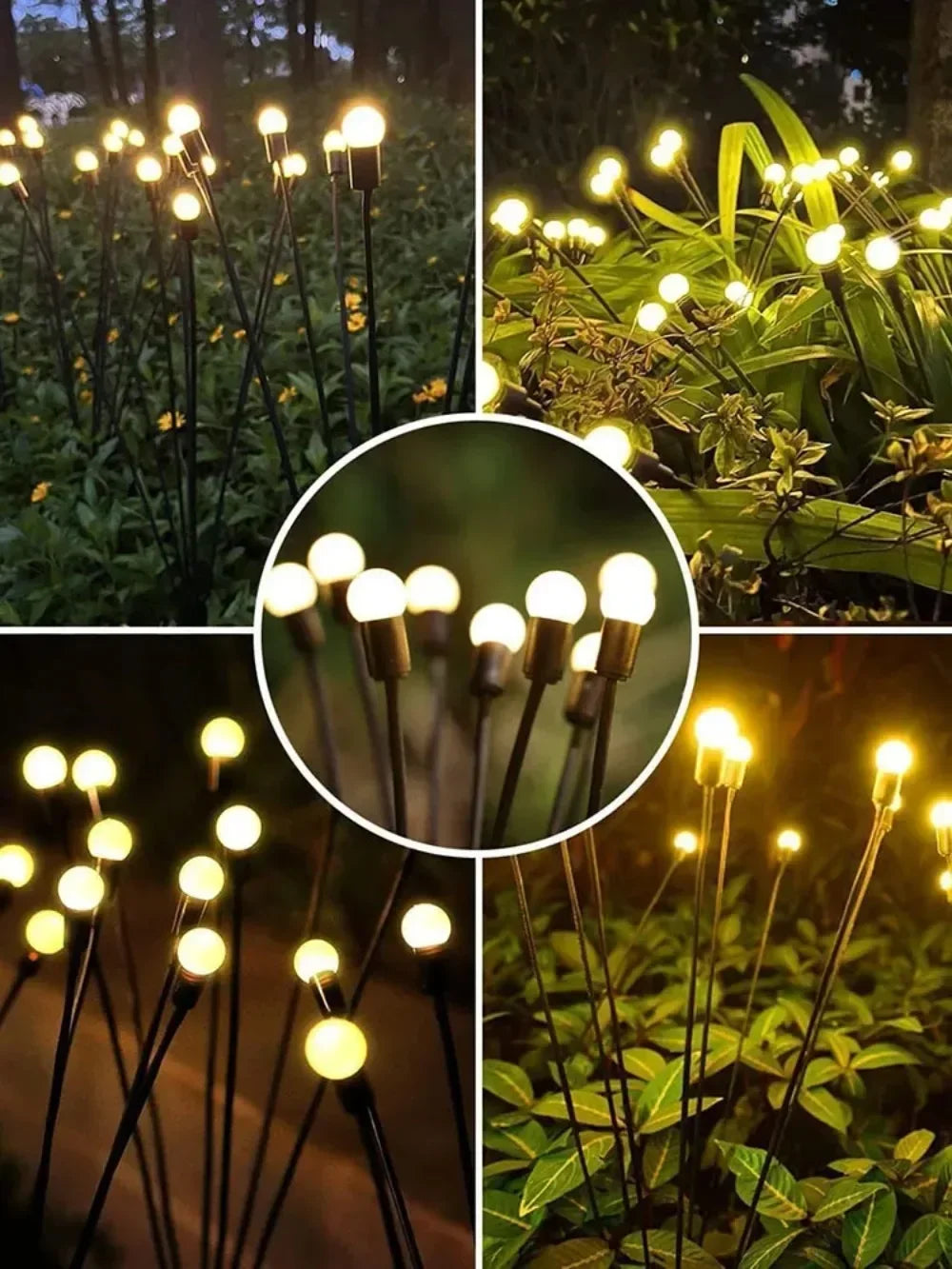 Solar Firefly Garden Lights Waterproof Outdoor LED Pathway Lights for Lawn Yard Landscape Decoration