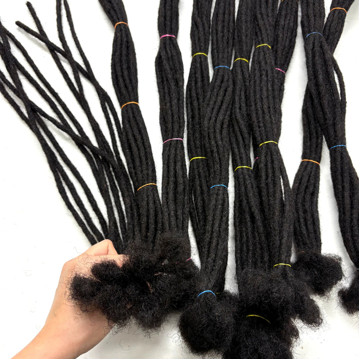6-20inch 0.6cm Regular Loc Extension Human Hair 50 Strands Full Handmade 100% Human Hair Loc Dreadlock Extension for Men Women