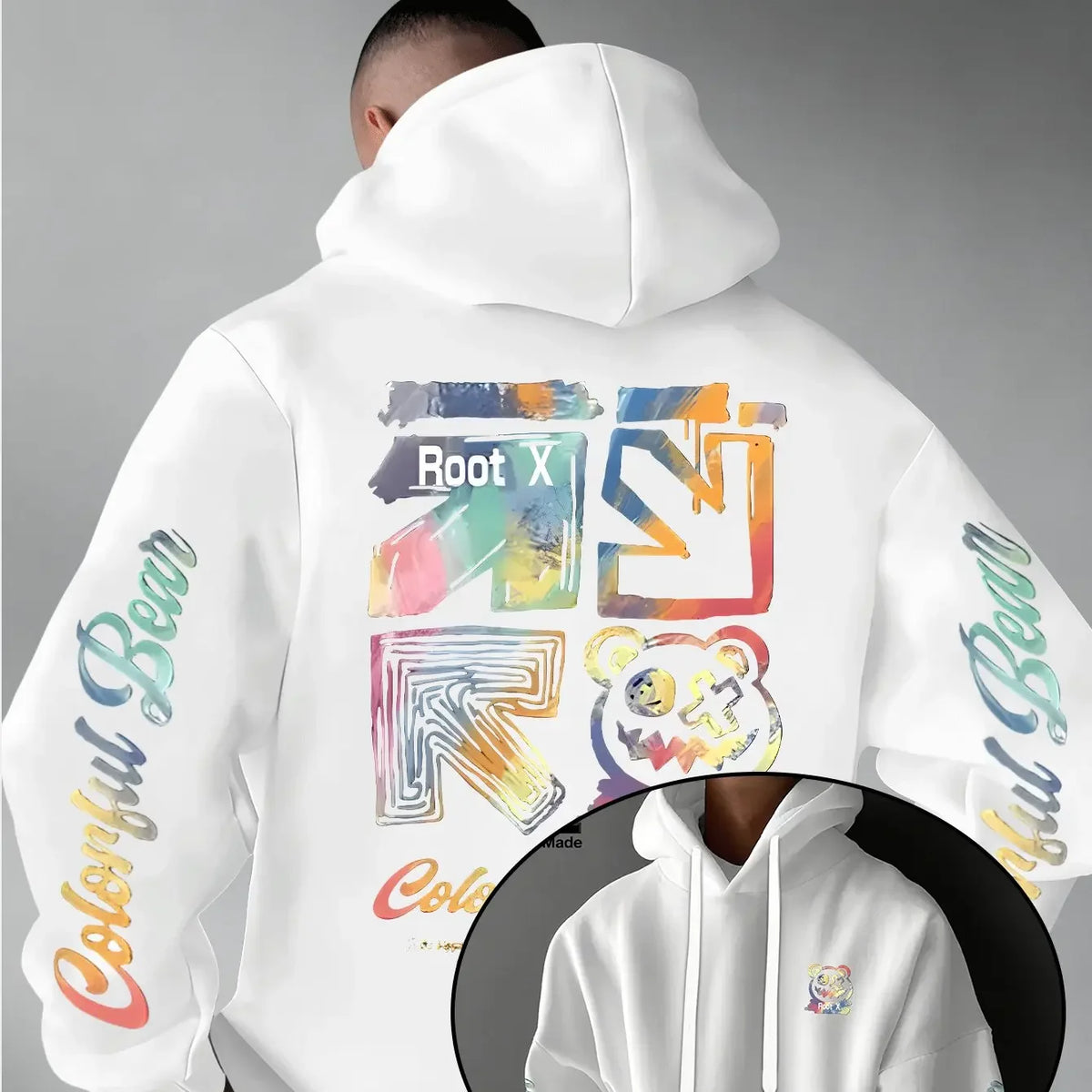 Men's Rainbow Graffiti Graphic Hoodie
