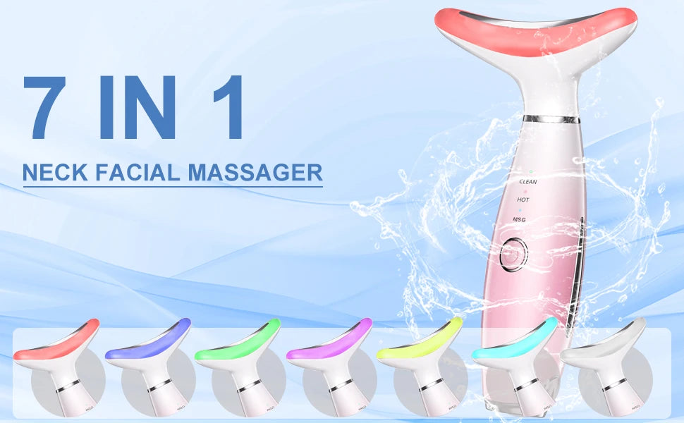 7 Colors Anti Wrinkle Facial Massager Neck Face Beauty Device Skin Tighten Facial Lift Device Reduce Double Chin Skin Care Tool