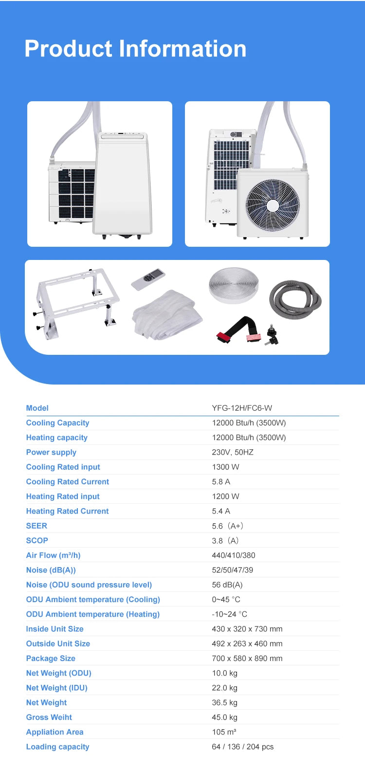 Mobile-Split-Air-Conditioner Portable Air Conditioner 12000Btu Portable Air Conditioner