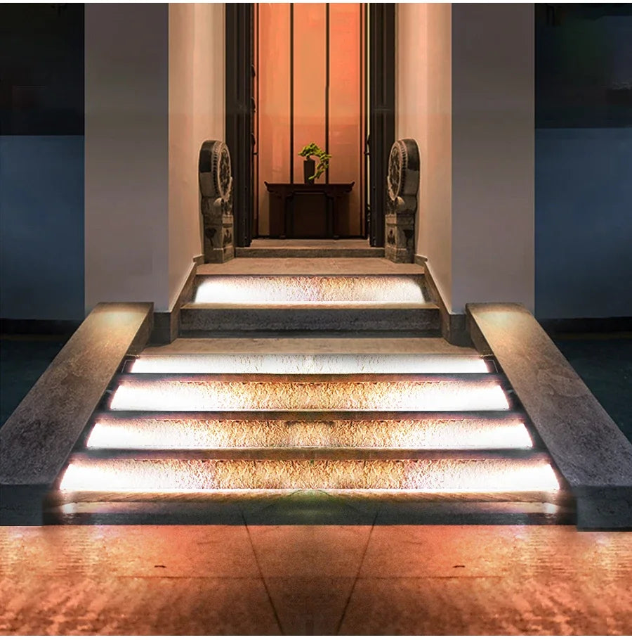 LED Step Lamp Stair Light Outdoor IP67 Waterproof Solar Light with Lens Anti-theft Design Decor Lighting for Garden Deck Path