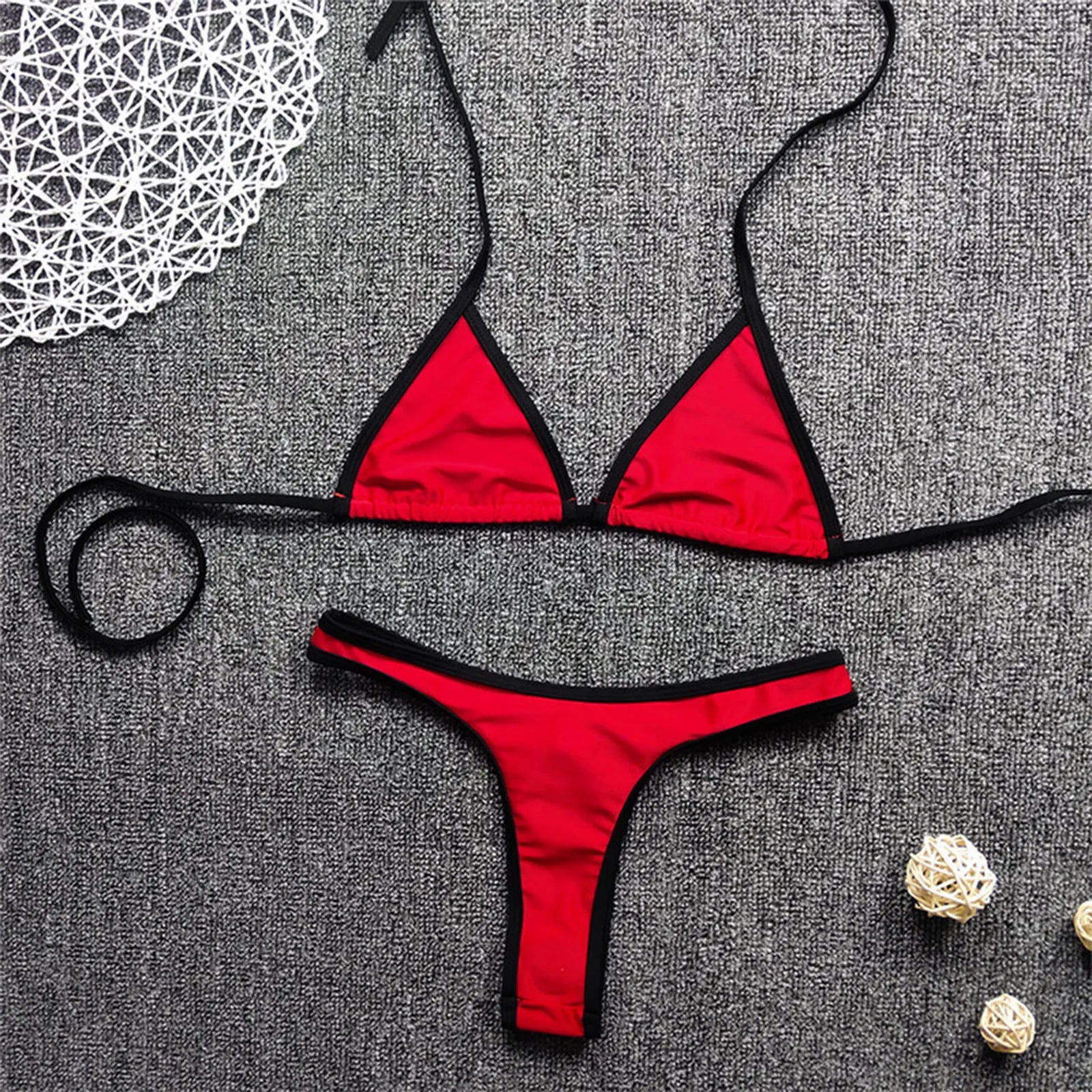 Sexy Micro Bikini Women Swimwear Thong Bikinis Sets Brazilian Halter Beach Wear Woman Bathing Suits maillot de bain femme