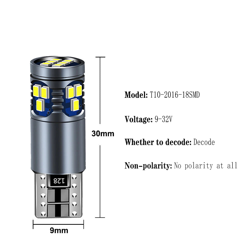 2Pcs T10 Car LED Bulbs For Audi A3 8L 8V 8P A4 B5 B6 B7 B8 A5 A6 C5 C6 C7 A7 A8 D2 D3 Interior Parking Clearance Lights