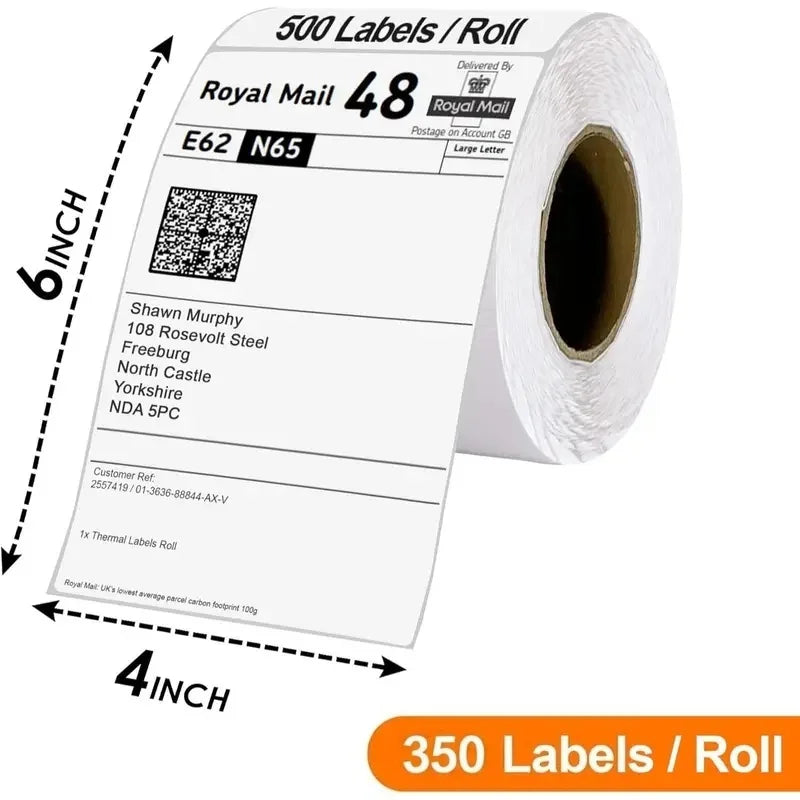 500/350 Sheets 4 inch X 6 inch Thermal Label Paper 100 X 150 mm Self-Adhesive stickers, Suitable for Thermal Shipping Labels DHL