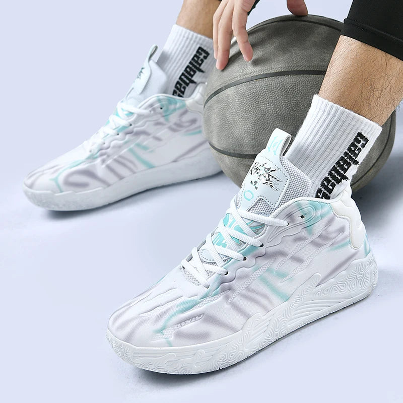 Men Basketball Shoes Field Training High-top Comfortable Non-slip Sports Footwear Luxury Lace-up Flat Sneaker for Men Traf Homme