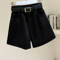 New Women Summer Denim Shorts Casual A Line Hot Pants Casual Trend Denim Shorts High Waist Simple Loose Wide Leg Denim Pants