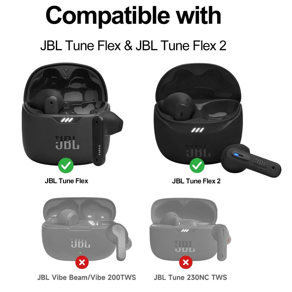 SURITCH Case for JBL Tune Flex 2 / JBL Tune Flex Rugged Shockproof with Carabiner Magnetic Lid Lock Cleaning Kit Removal Tool
