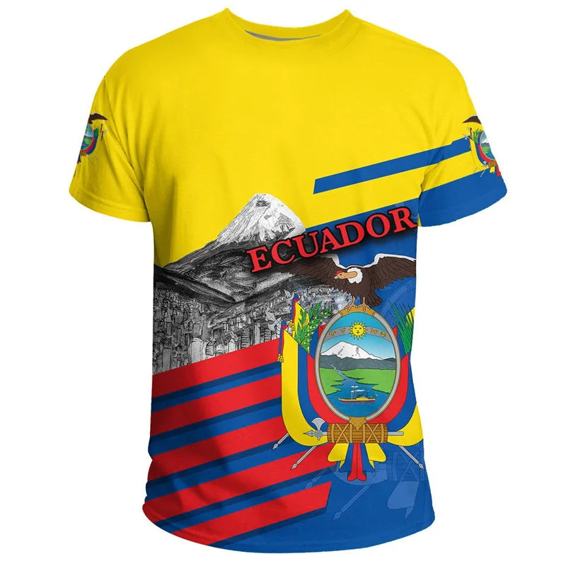 Ecuador Flag 3D Printed T-Shirt Men Women Sportswear Tee Shirts Crew Neck Short Sleeves Kids Summer Casual Street Loose T Shirt